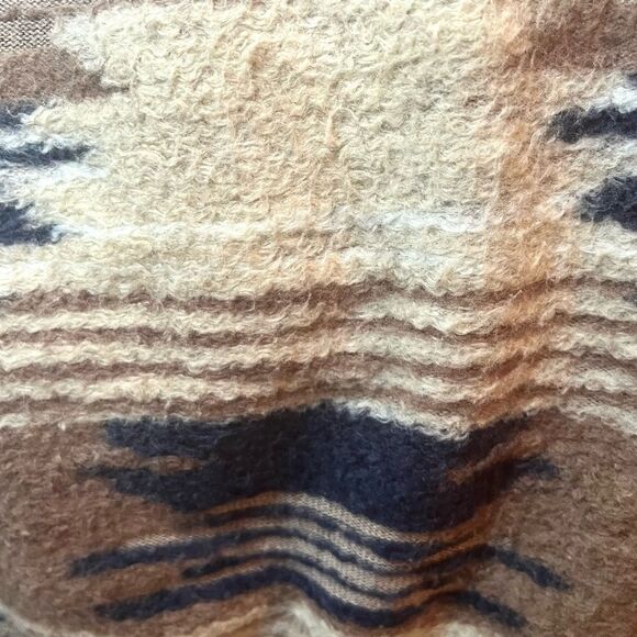 Lucky Brand Southwestern Open Shawl Cardigan Sweater Beige Cream Tan S - Picture 10 of 12